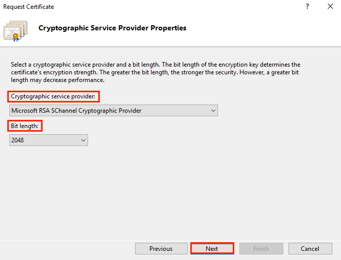 Cryptographic Service Provider Properties
