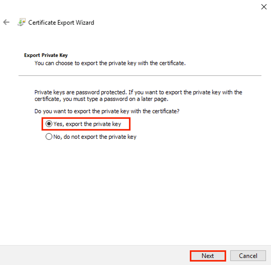 Export Private Key